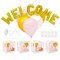 69 Pcs Clear Latex Balloon Boxes with Letters for Baby Girl Shower Decorations and Banner, Gender Reveal Party Supplies, Pink